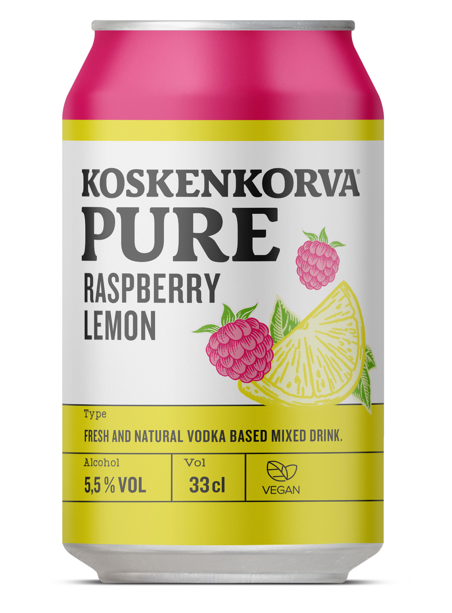 Koskenkorva PURE Raspberry-Lemon 5,5% 0,33l