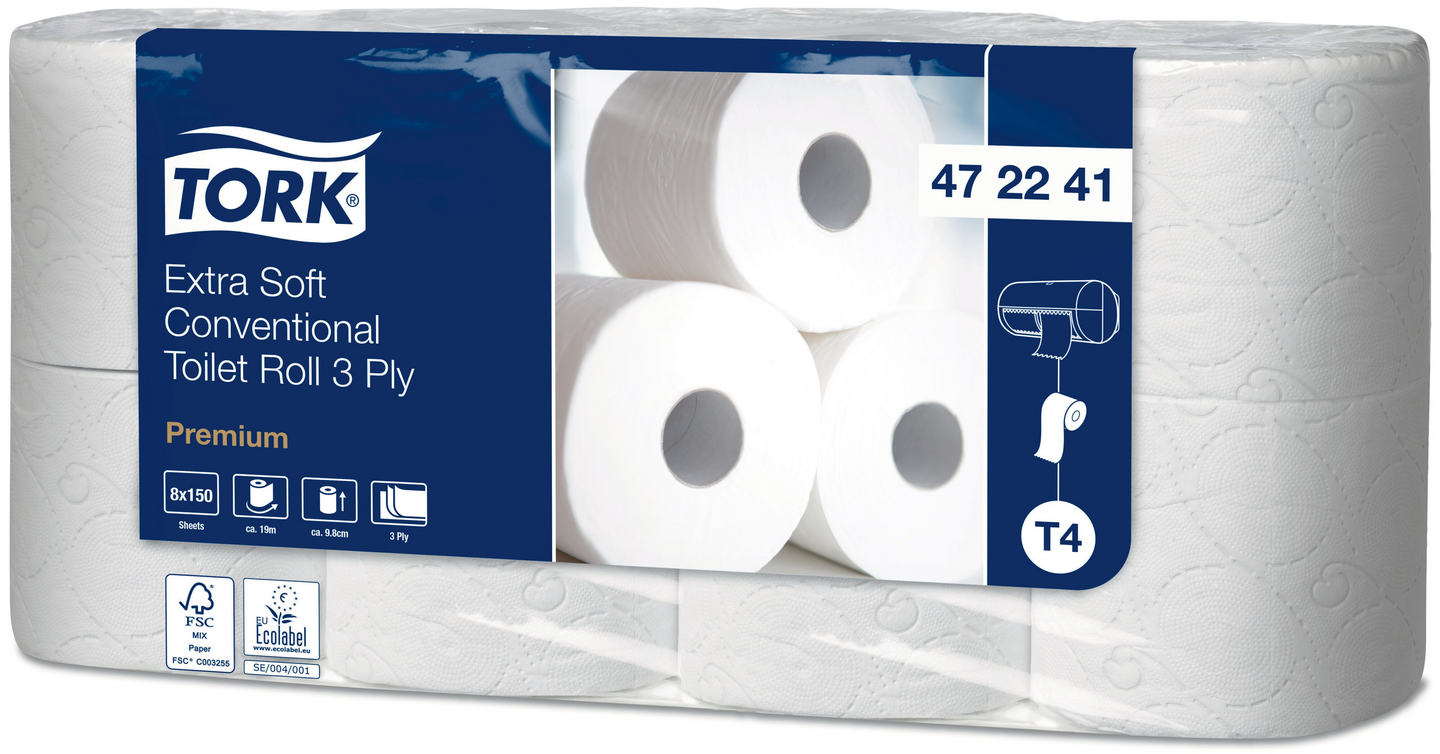 Tork Extra Soft wc-paperirulla valkoinen 8x19m Premium T4