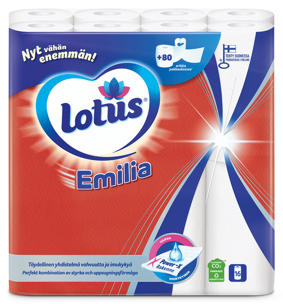 Lotus Emilia talouspyyhe 16 rl valkoinen