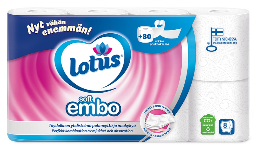 Lotus Soft Embo 8 rll wc-paperi | K-Ruoka Verkkokauppa