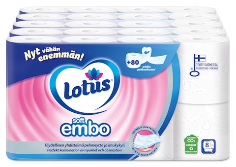 Lotus Soft Embo 8 rll wc-paperi 5 kpl
