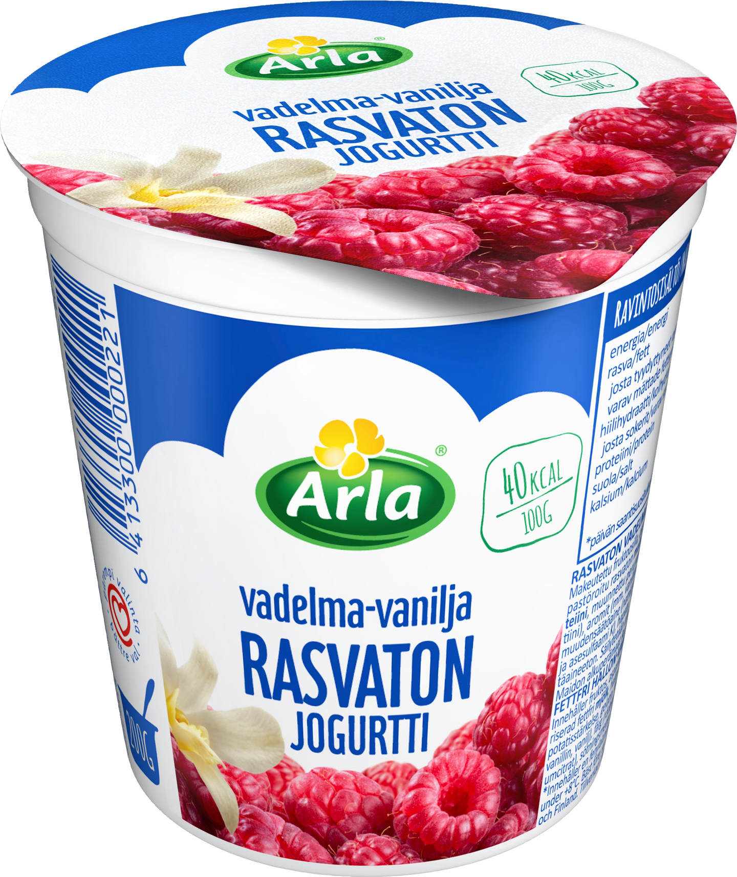 Arla rasvaton vadelma-vaniljajogurtti 200 g