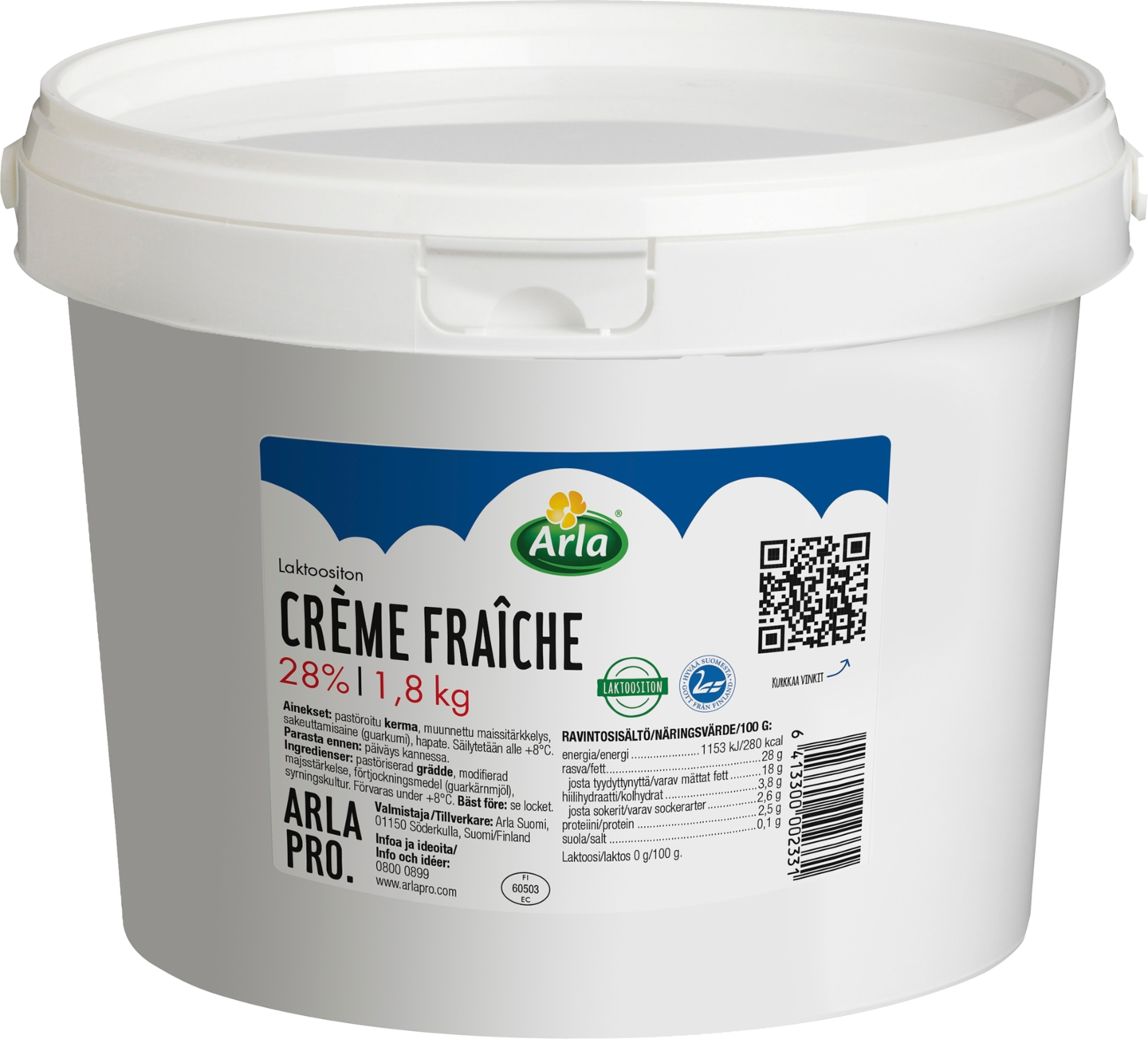 Arla creme fraiche 28% 1,8kg laktoositon