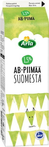 Arla AB piimä 1,5 % Suomesta 1l