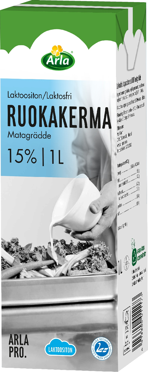 Arla Pro 1 L 15% laktoositon ruokakerma UHT