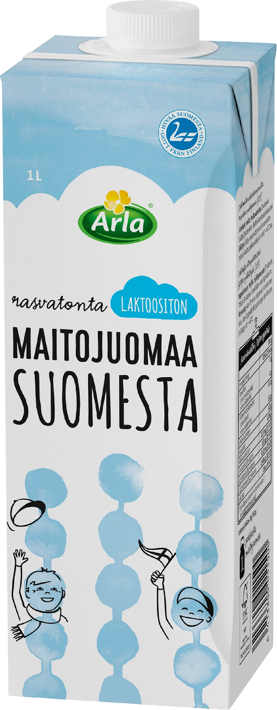 Arla rasvaton maitojuoma 1l laktoositon UHT