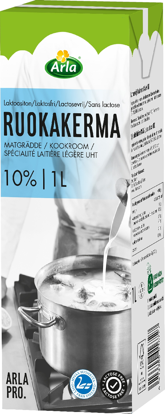 Arla 1 L 10% laktoositon ruokakerma UHT