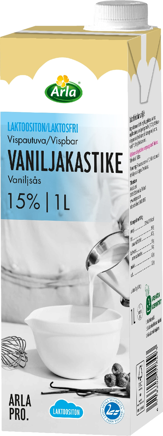 Arla vispautuva vaniljakastike laktoositon 1l UHT