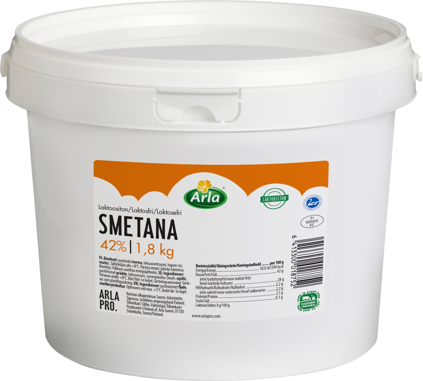 Arla 1,8 kg 42% laktoositon Smetana