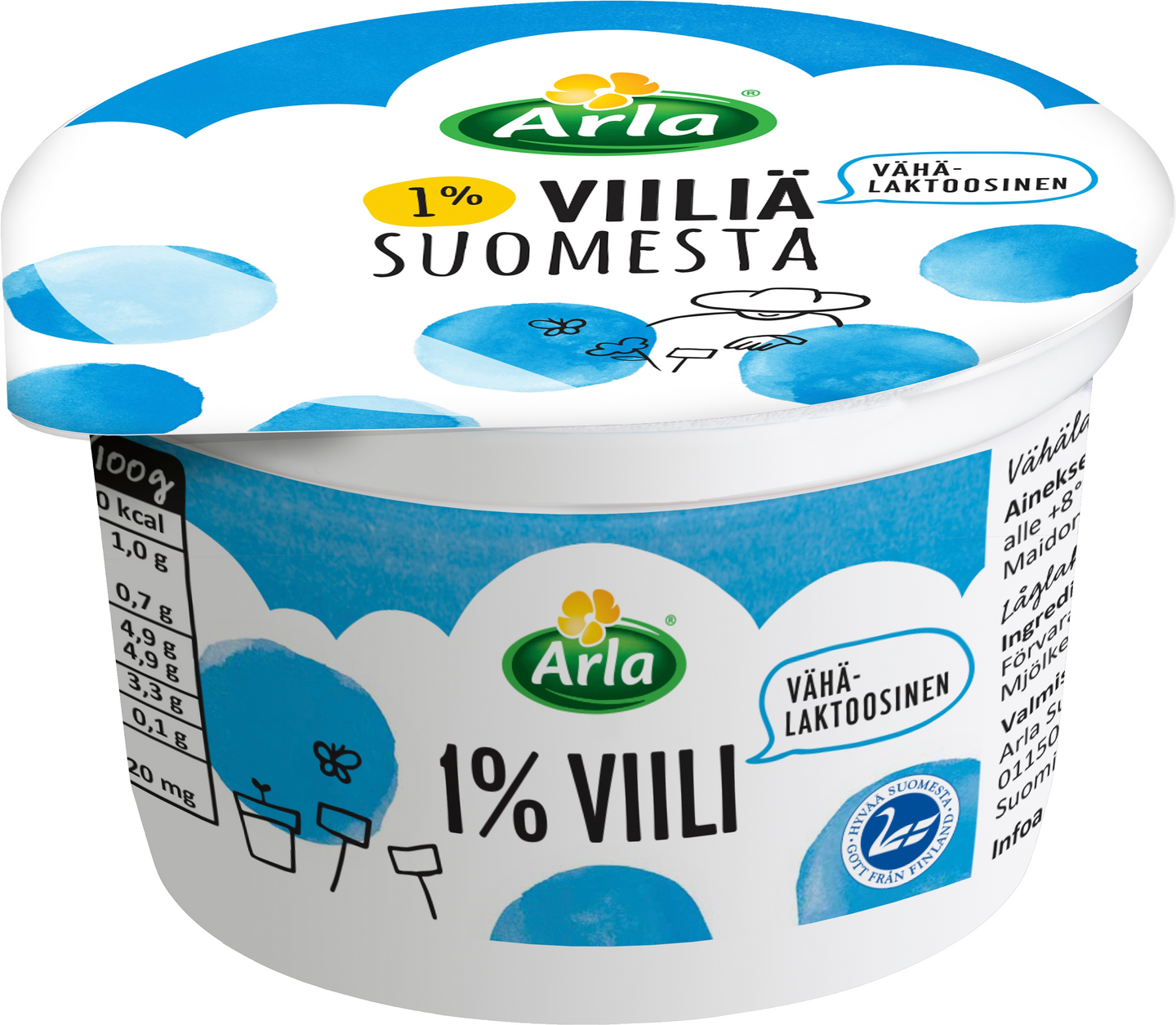 Arla 1 % viili 200 g, Into