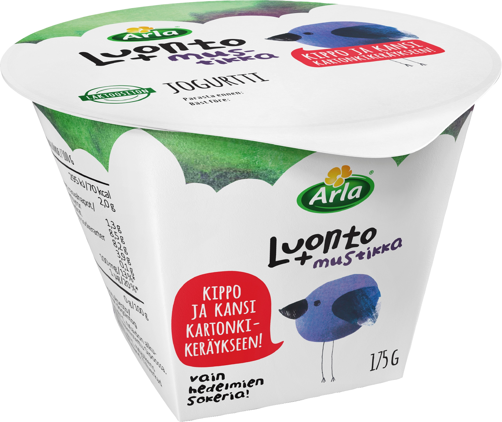 Arla Luonto+ AB jogurtti 175g mustikka laktoositon
