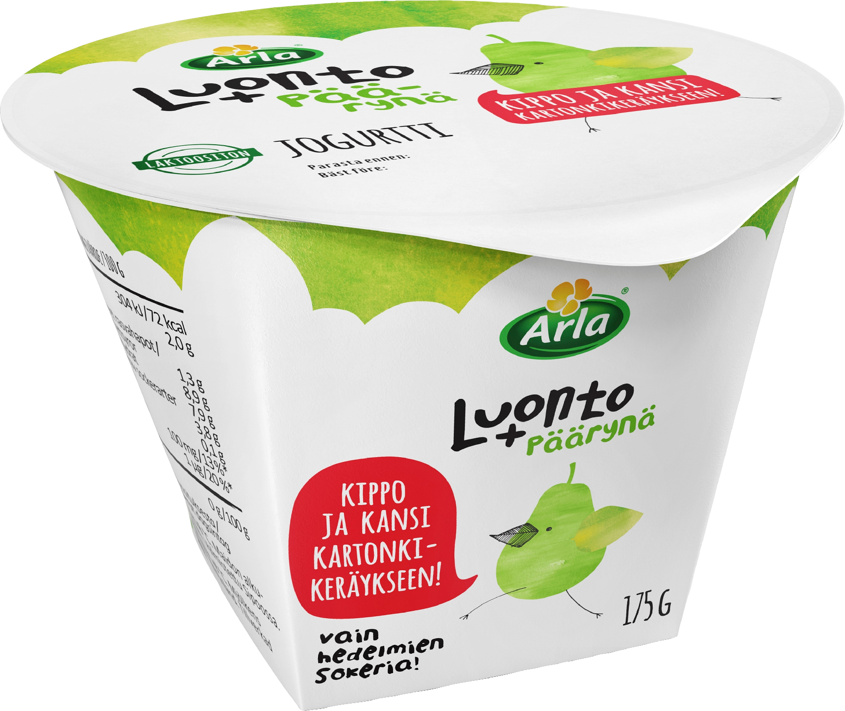 Arla Luonto+ AB jogurtti 175g päärynä laktoositon