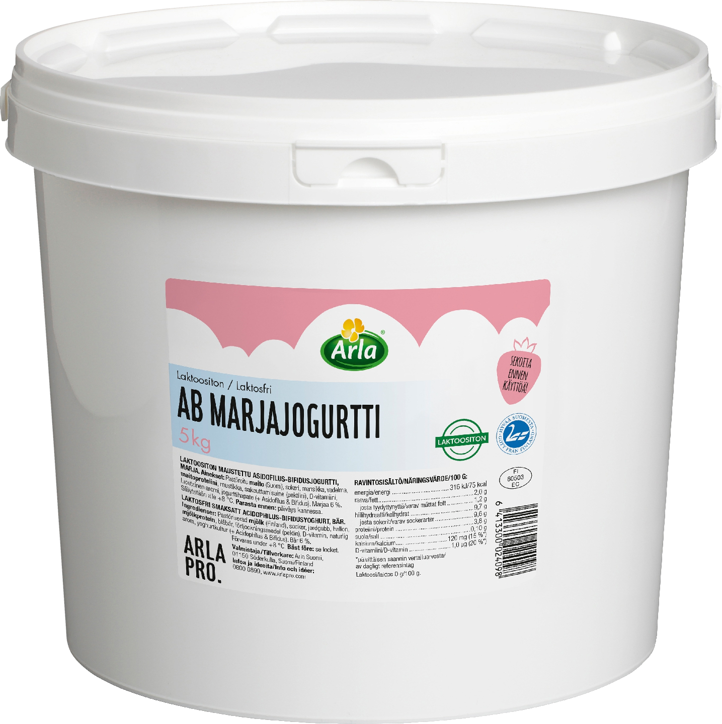 Arla AB mansikka-vadelma-mustikka marjajogurtti 5 kg vähärasvainen laktoositon