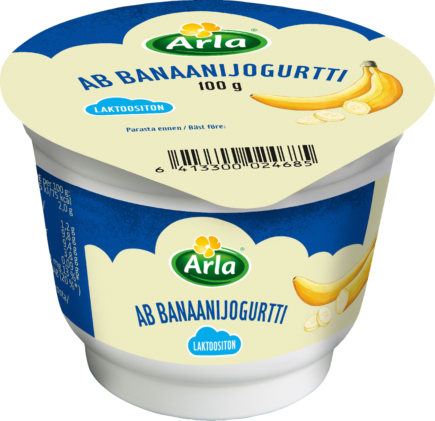 Arla laktoositon AB banaanijogurtti 100g