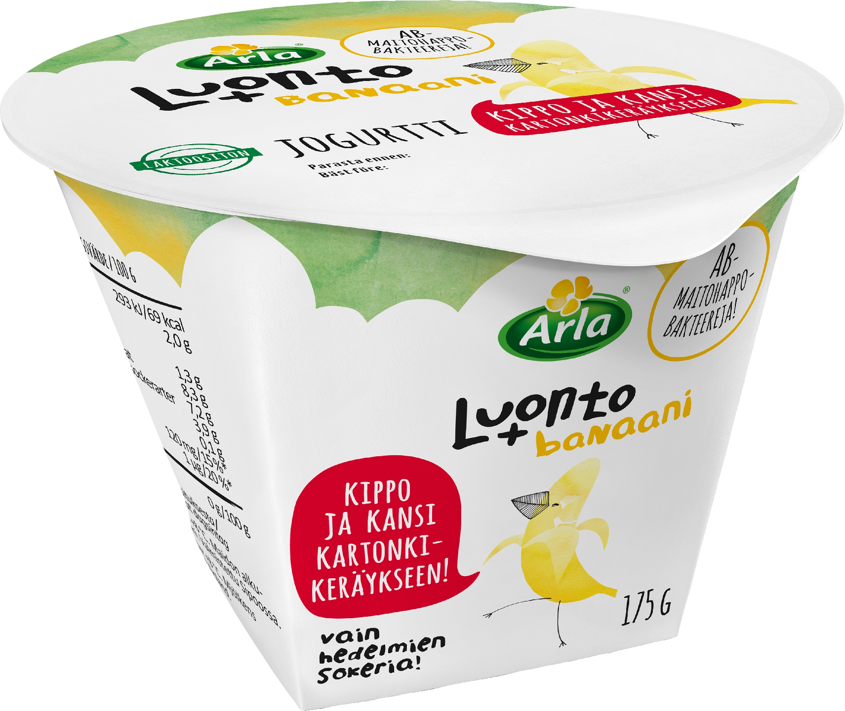 Arla Luonto+ AB jogurtti 175g banaani laktoositon