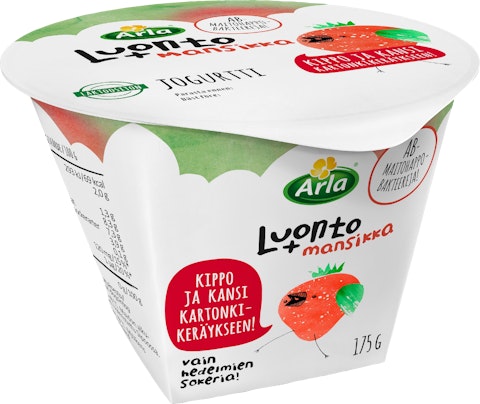 Arla Luonto+ AB jogurtti 175g mansikka laktoositon