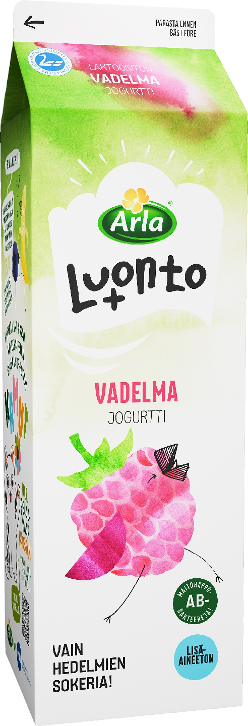 Arla Luonto+ AB jogurtti 1kg vadelma laktoositon