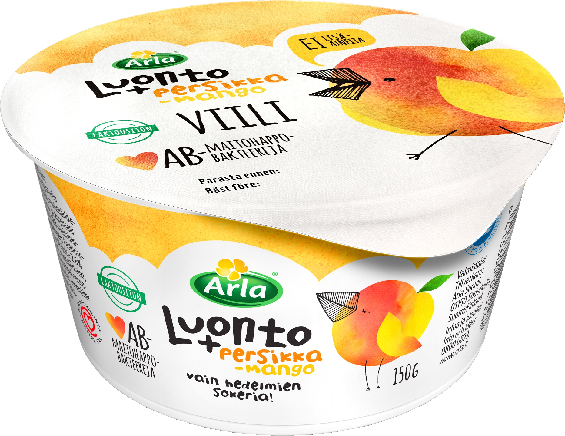 Arla Luonto+ AB viili 150g persikka-mango laktoositon