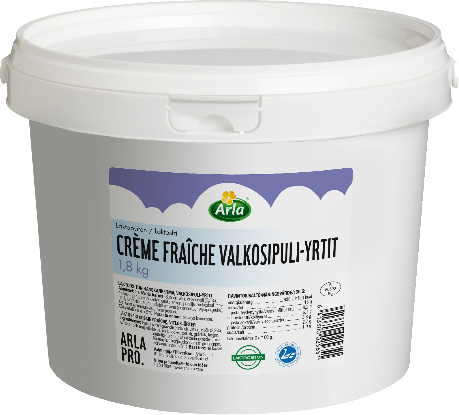 Arla Pro Crème Fraîche valkosipuli-yrtit 1,8kg laktoositon