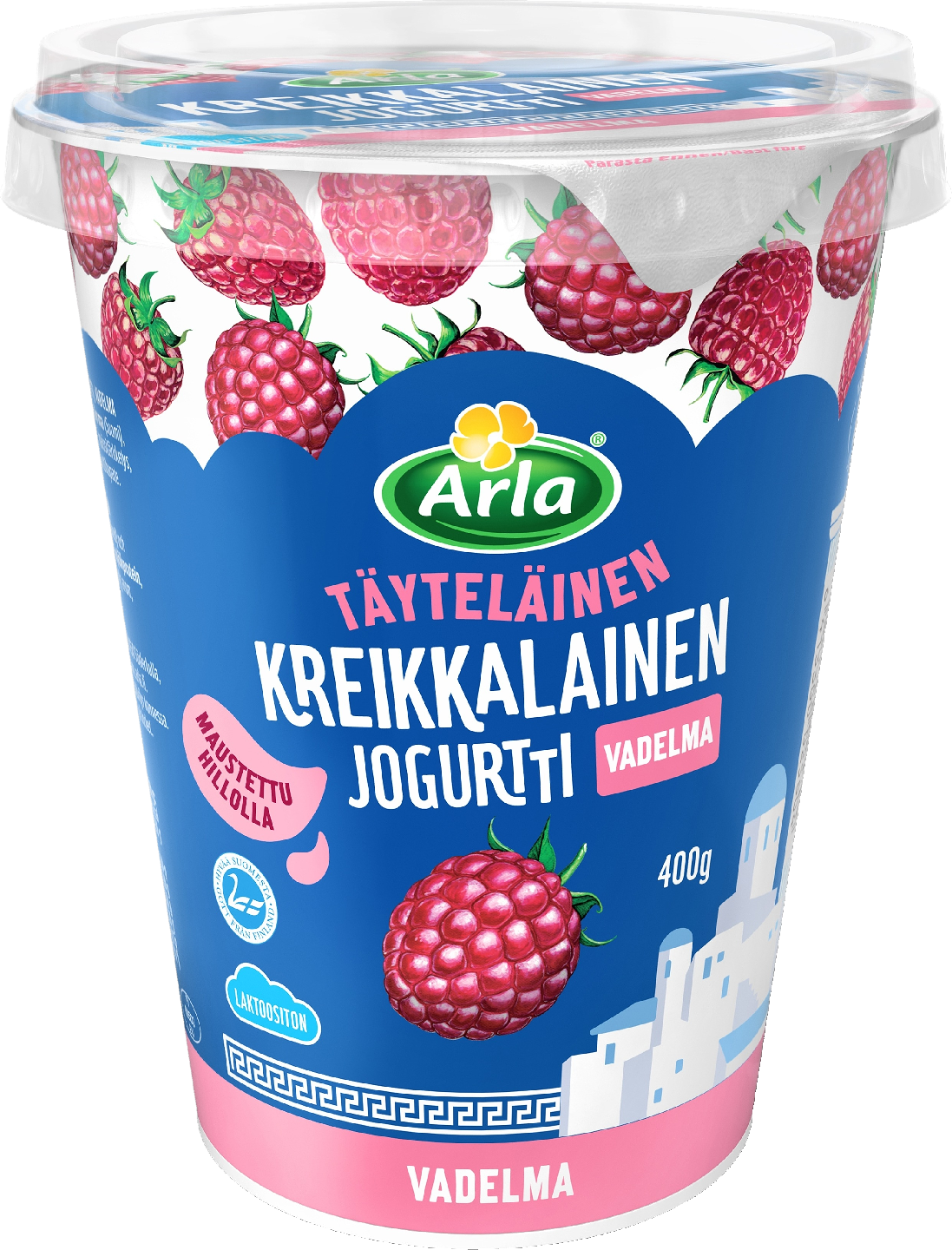 Arla kreikkalainen jogurtti 400g vadelma laktoositon