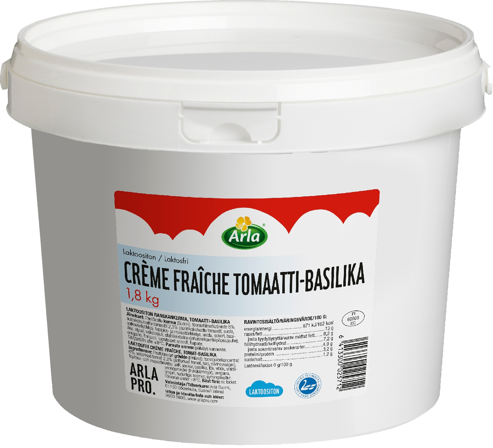 Arla Pro Crème Fraîche tomaatti-basilika laktoositon 1,8kg