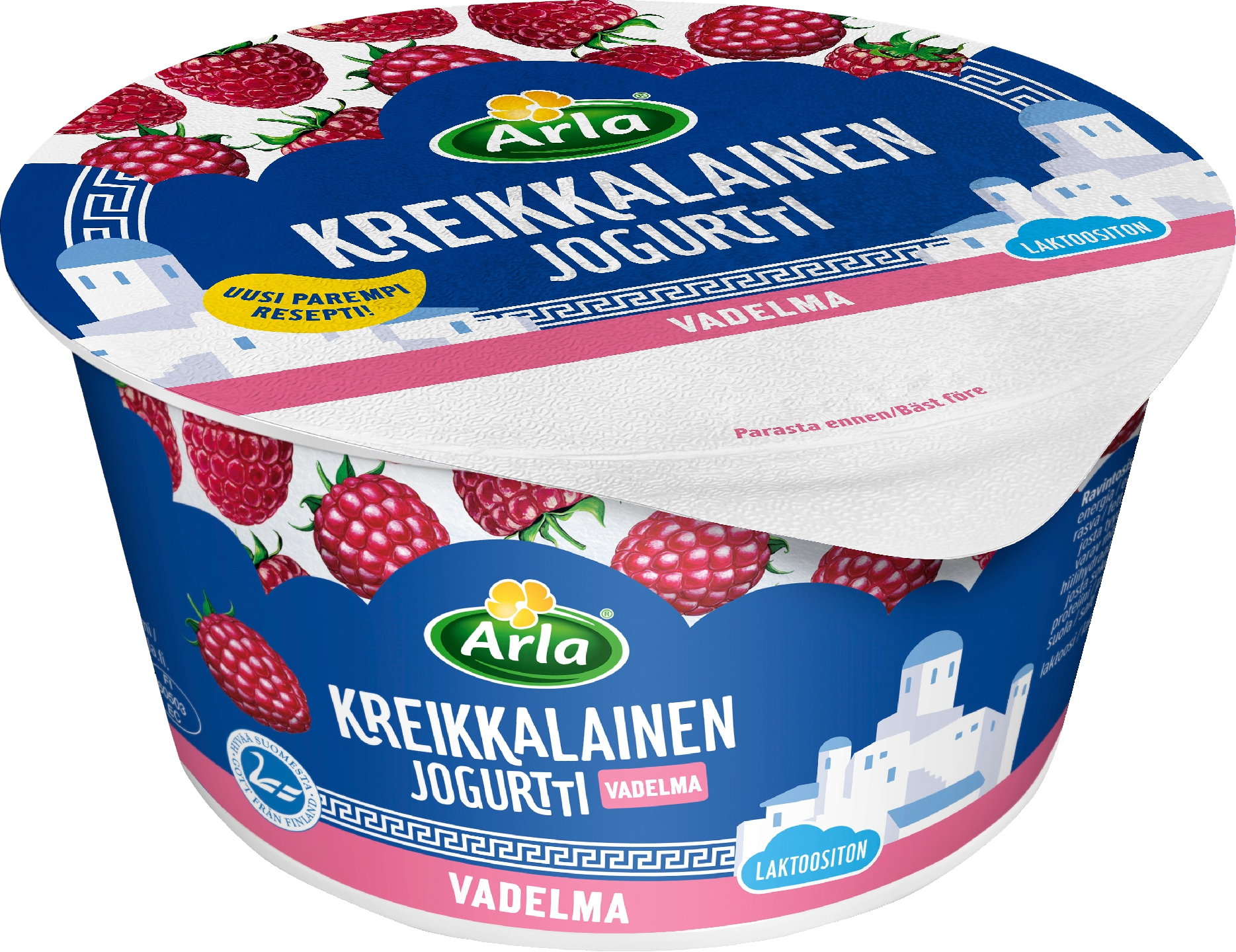 Arla kreikkalainen vadelmajogurtti 150g laktoositon