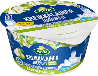 Arla kreikkalainen päärynä-vaniljajogurtti 150g laktoositon