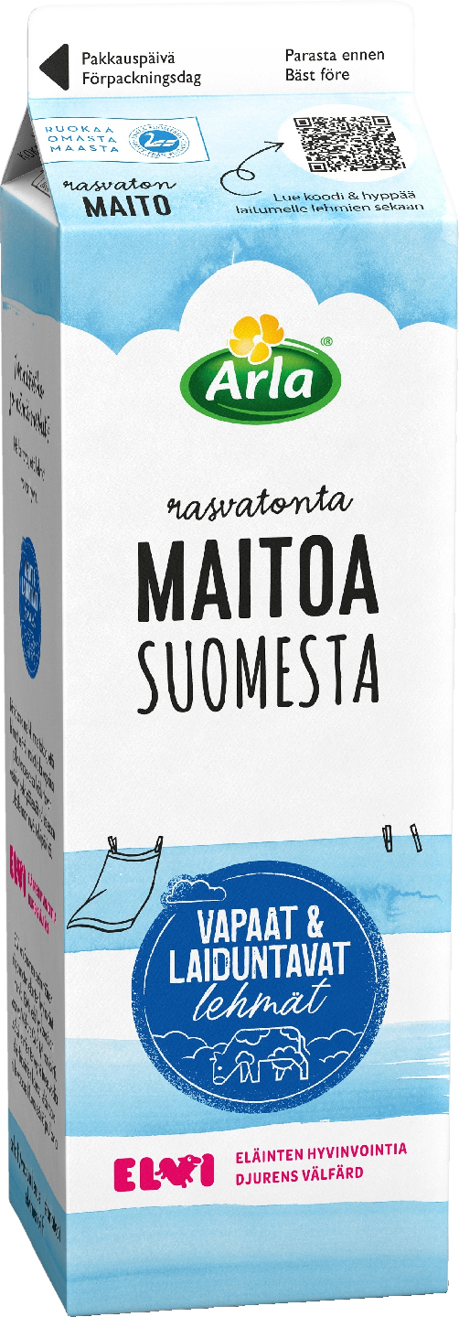 Arla rasvaton maito 1l Suomi