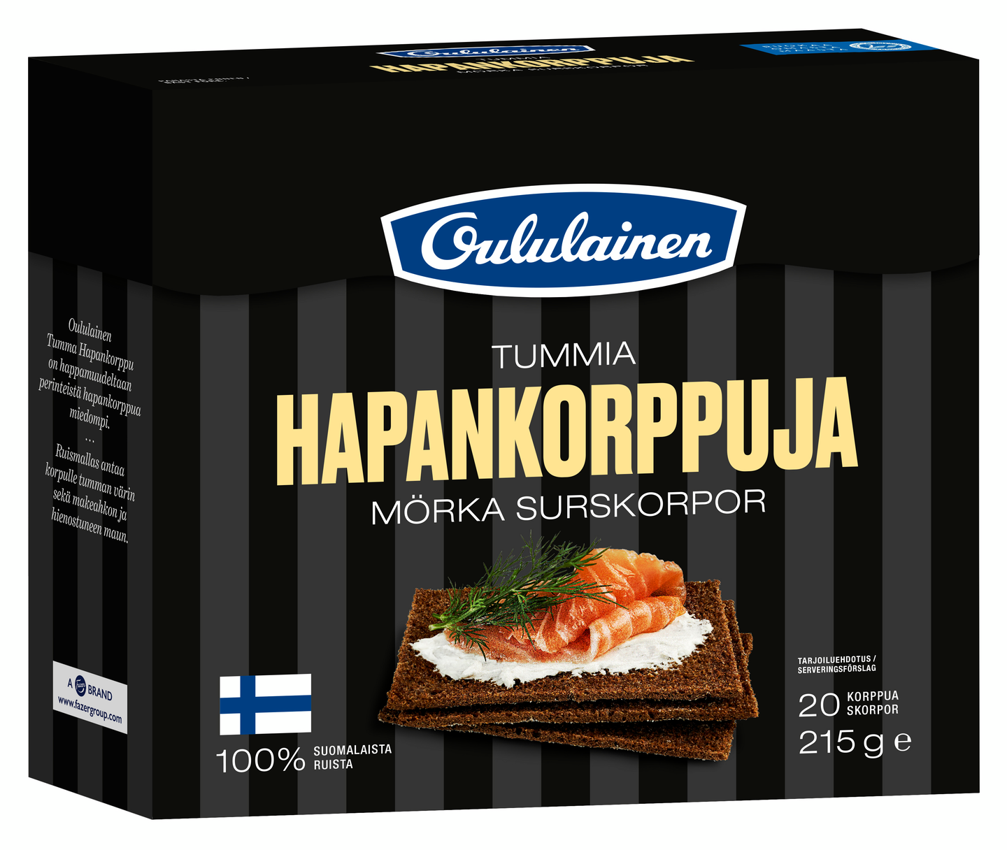 Oululainen Tummia hapankorppuja 215g