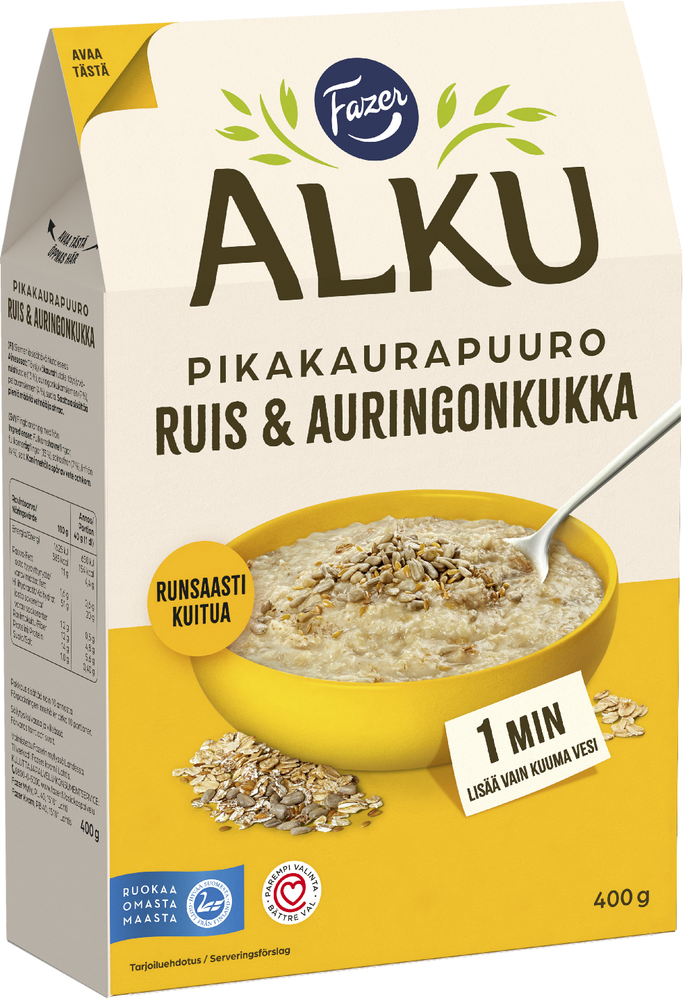 Fazer Alku Ruis & auringonkukka pikakaurapuuro 400g