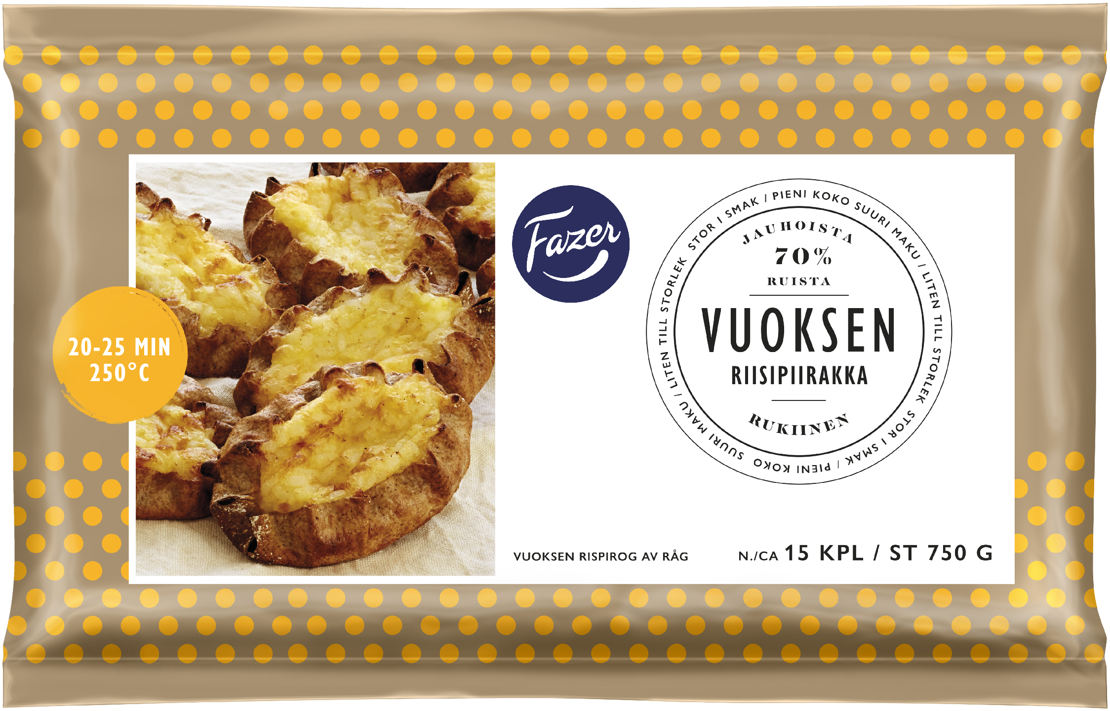 Fazer Vuoksen piirakka 15kpl/750g | K-Ruoka Verkkokauppa