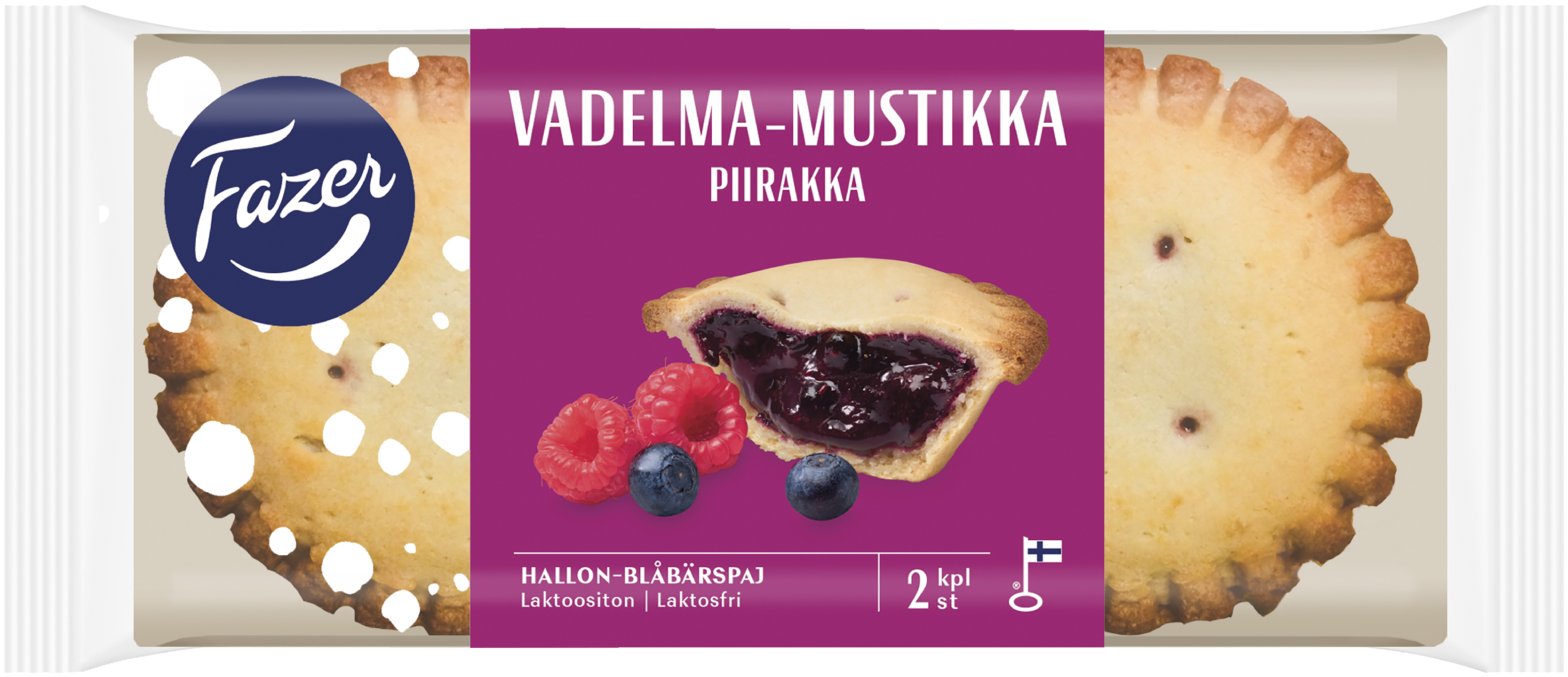 Fazer vadelma-mustikkapiirakka 2kpl/140g | K-Ruoka Verkkokauppa