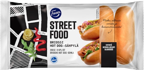 Fazer Street Food Briossi hot dog-sämpylä 4kpl/200g