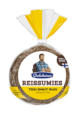 Oululainen Reissumies Tosi Ohut Ruis täysjyväruisleipä 5kpl/175g