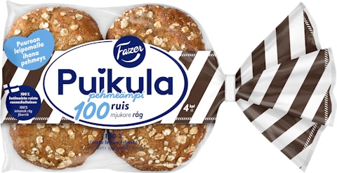 Fazer Puikula Pehmeämpi 100Ruis 4kpl/220g ruisleipä