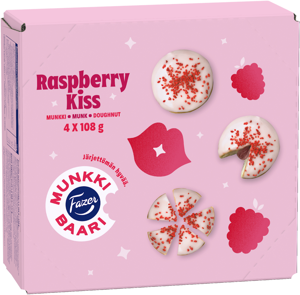 Fazer Raspberry Kiss Vadelma-jogurttimunkki 4kpl/432g kypsäpakaste ...