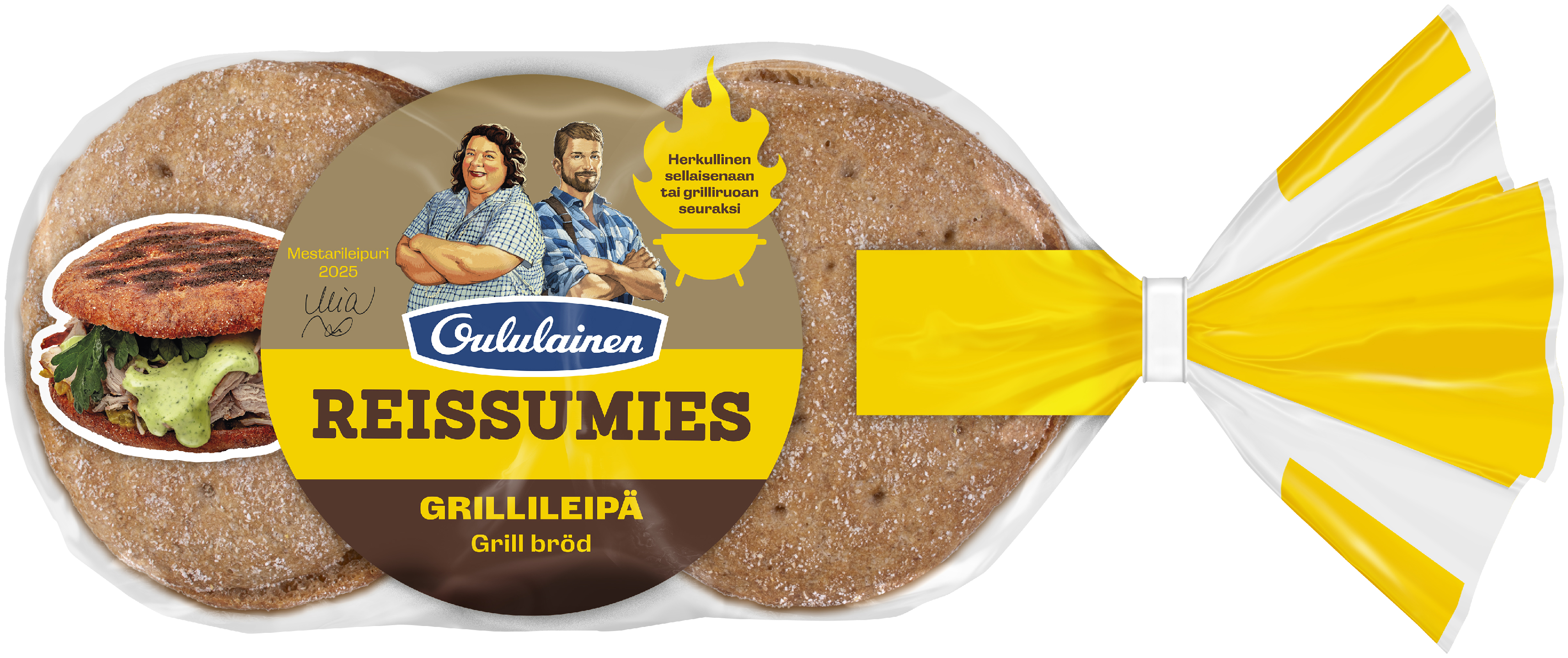 Oululainen Reissumies Mestarileipuri Grillileipä 6kpl/360g vehnäleipä