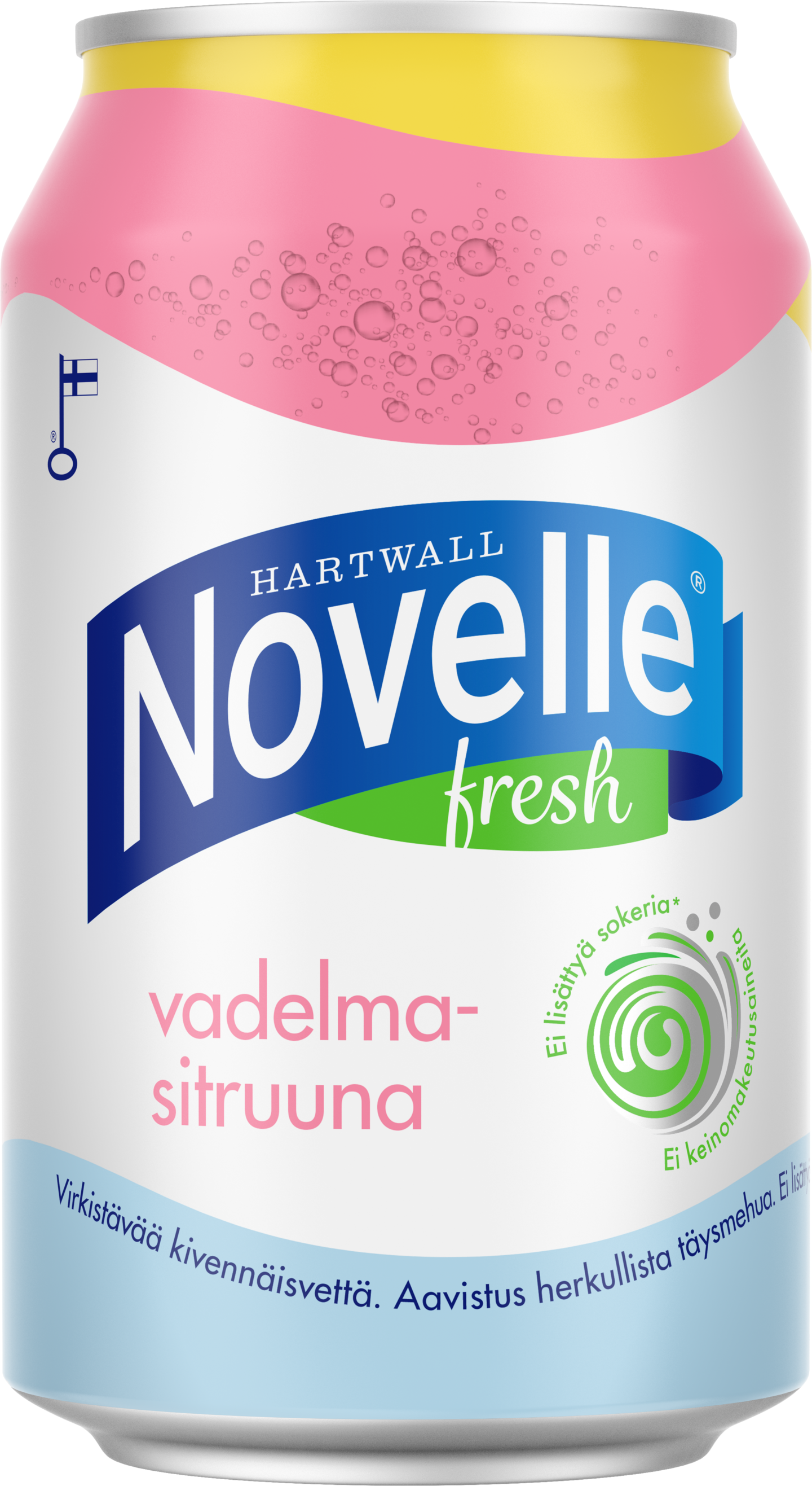 Hartwall Novelle Fresh Vadelma-Sitruuna kivennäisvesi 0,33l