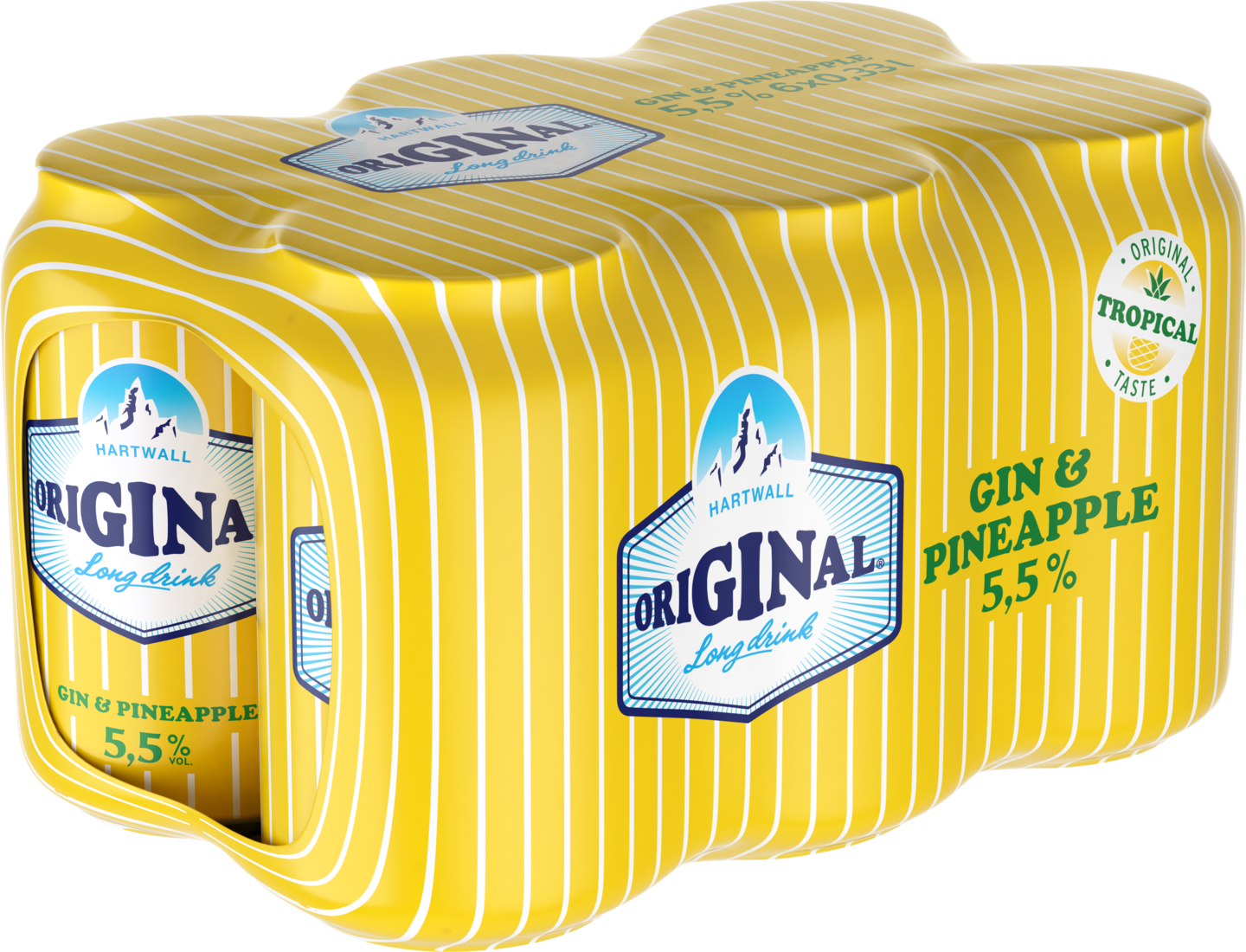 Hartwall Original Long Drink Pineapple 5,5% 0,33l 6-pack DOLLY