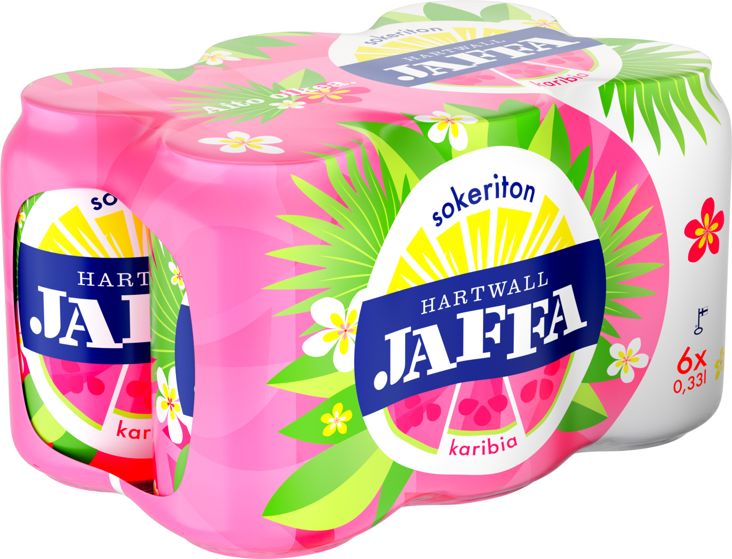 Hartwall Jaffa Karibia Guava-Greippi sokeriton virvoitusjuoma 0,33l 6-pack DOLLY