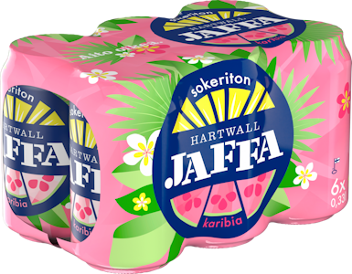 Hartwall Jaffa Karibia Guava-Greippi sokeriton virvoitusjuoma 0,33l 6-pack