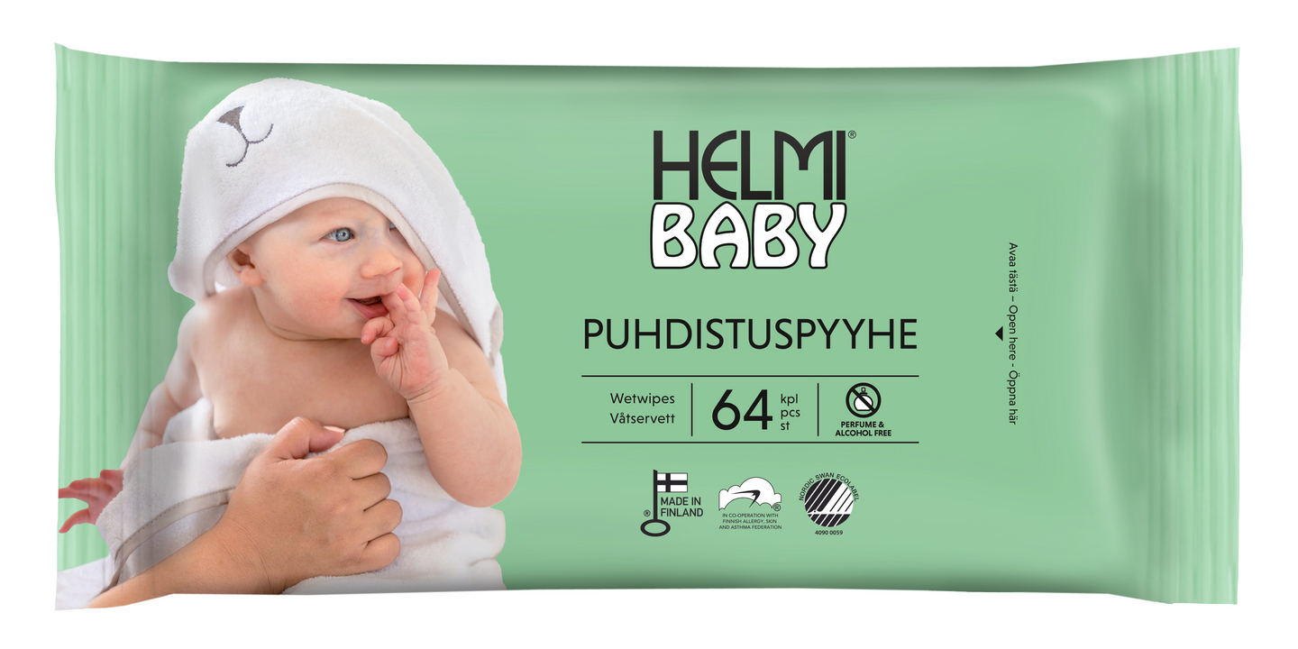 Helmi Baby puhdistuspyyhe 64kpl | K-Ruoka Verkkokauppa