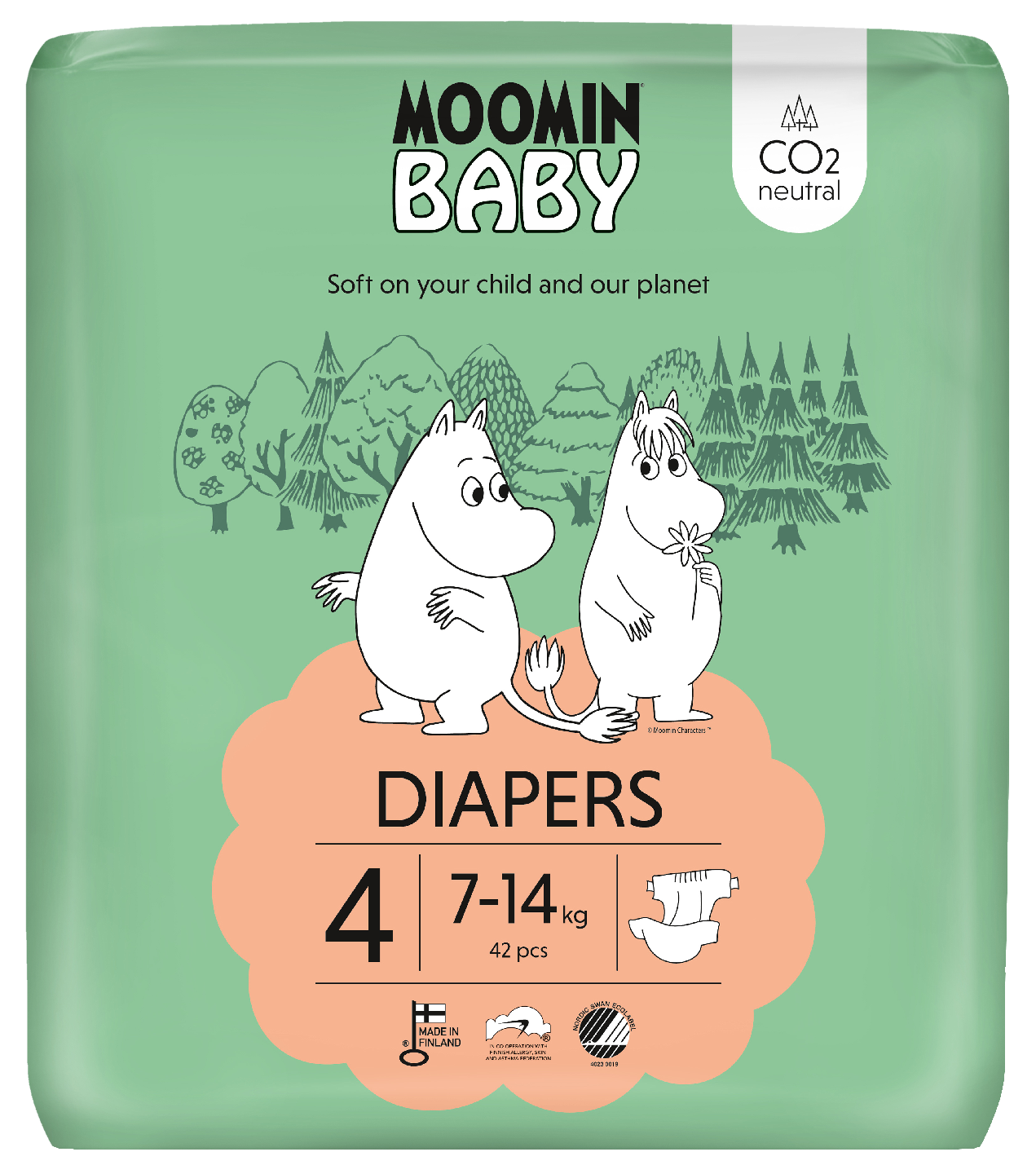Moomin Baby teippivaippa S4 42kpl 7-14kg