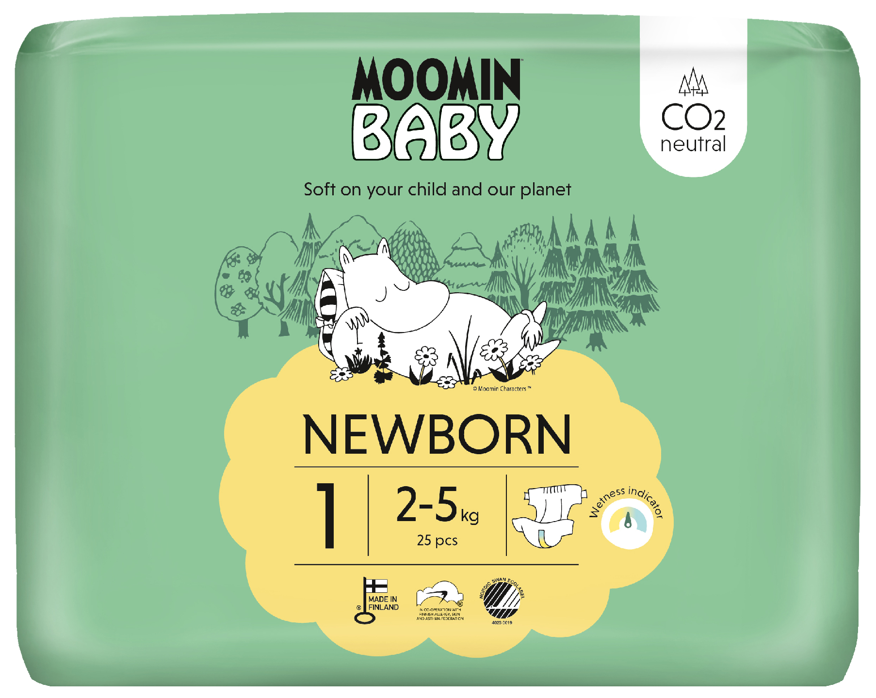 Moomin Baby Newborn teippivaippa S1 25kpl 2-5kg