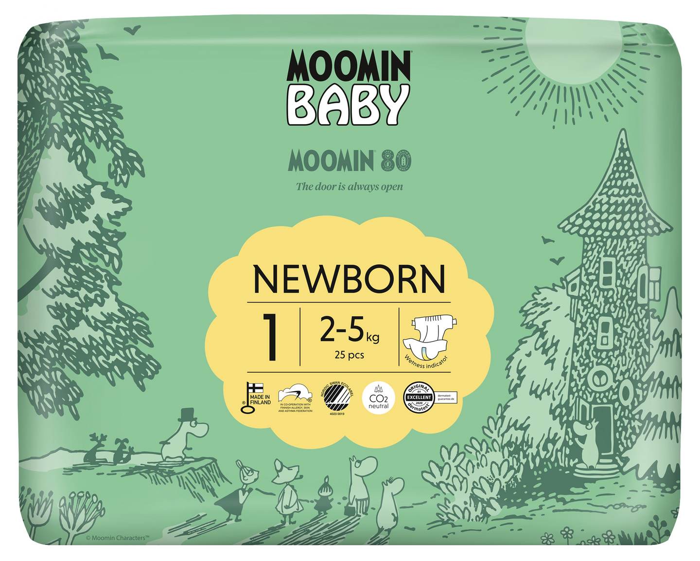 Moomin Baby Newborn teippivaippa S1 25kpl 2-5kg