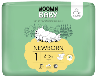 Moomin Baby Newborn teippivaippa S1 25kpl 2-5kg