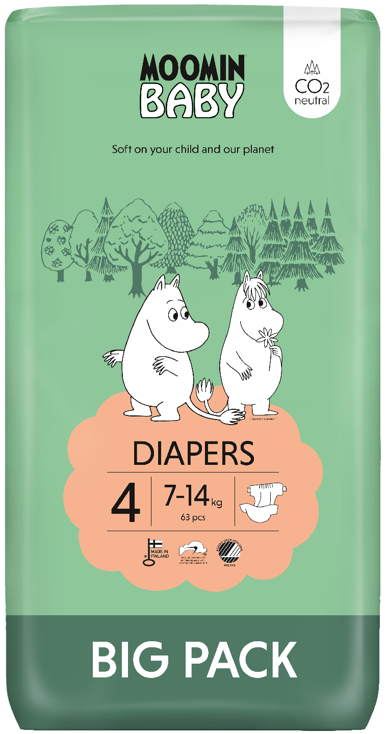 Moomin Baby teippivaippa S4 63kpl 7-14kg Big Pack