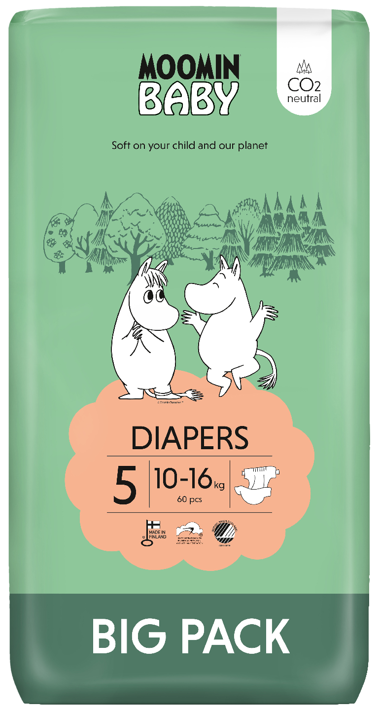 Moomin Baby teippivaippa S5 60kpl 10-16kg Big Pack