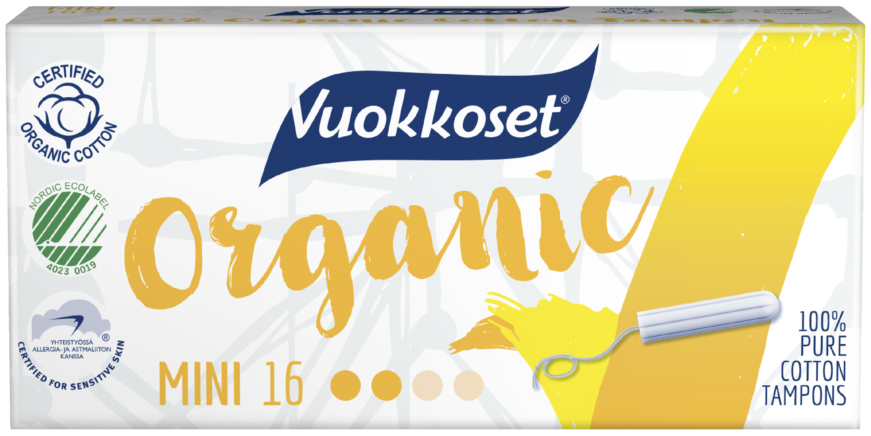 Vuokkoset Organic tamponi 16kpl mini