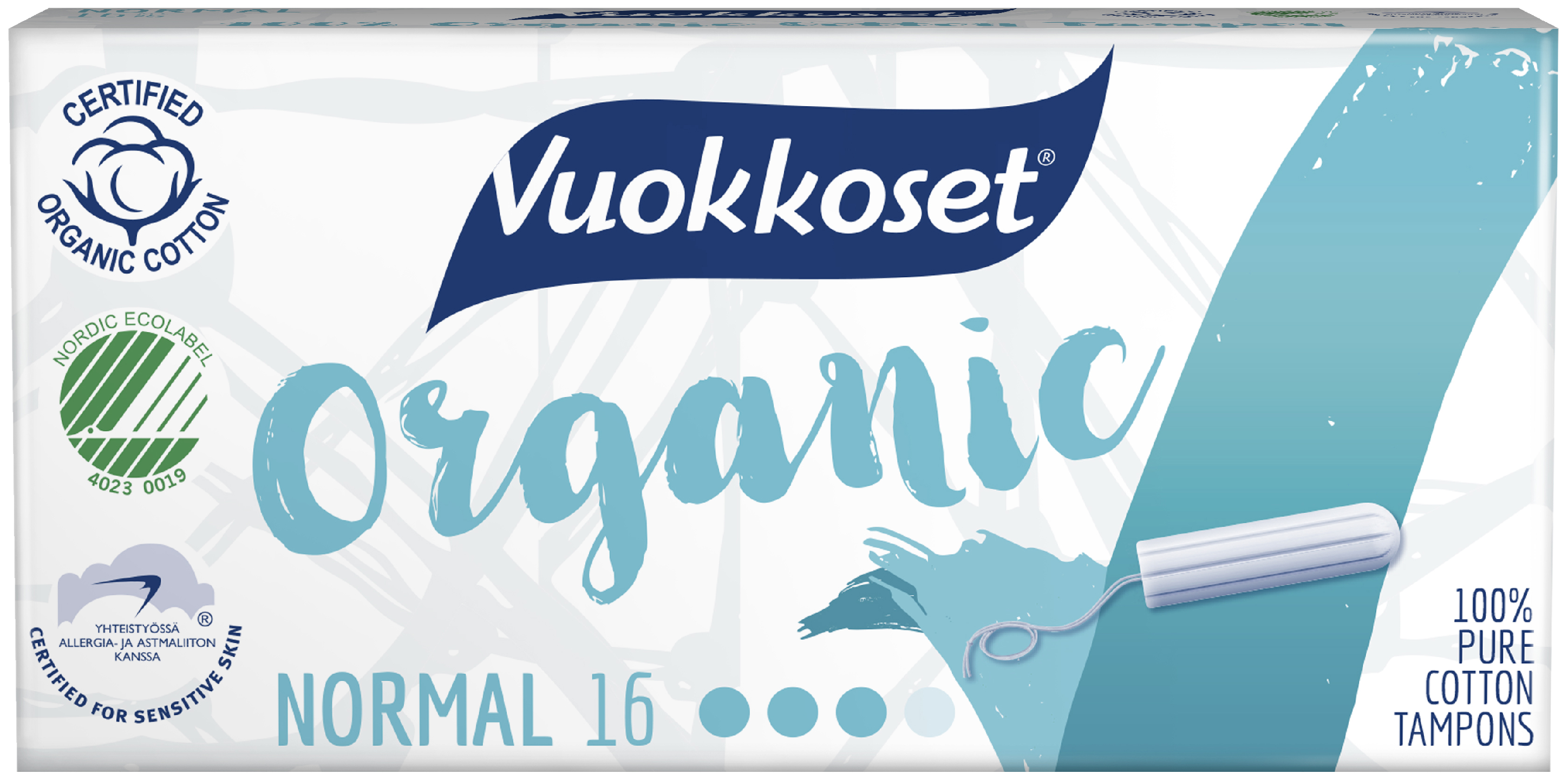 Vuokkoset Organic tamponi 16kpl normal